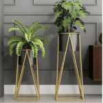 Metal Planter With Stand Set Of 2 black